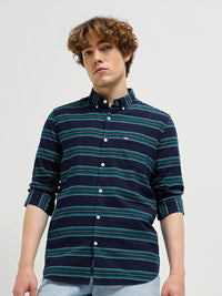 THE BEAR HOUSE 
Men Cotton Slim Fit Striped Casual Shirt