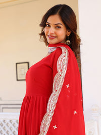 KALINI Women Layered Kurta with Trousers & With Dupatta
