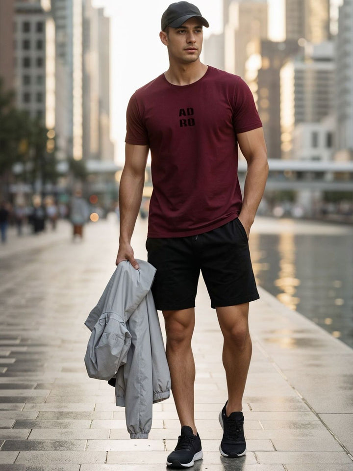 ADRO Men Typography Printed Cotton T-shirt