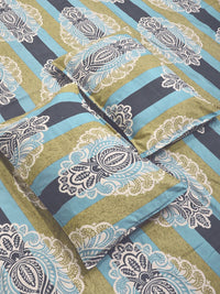 Myntra Elegant Homes Multicoloured Floral 300 TC Bedsheet with 2 Pillow Covers
