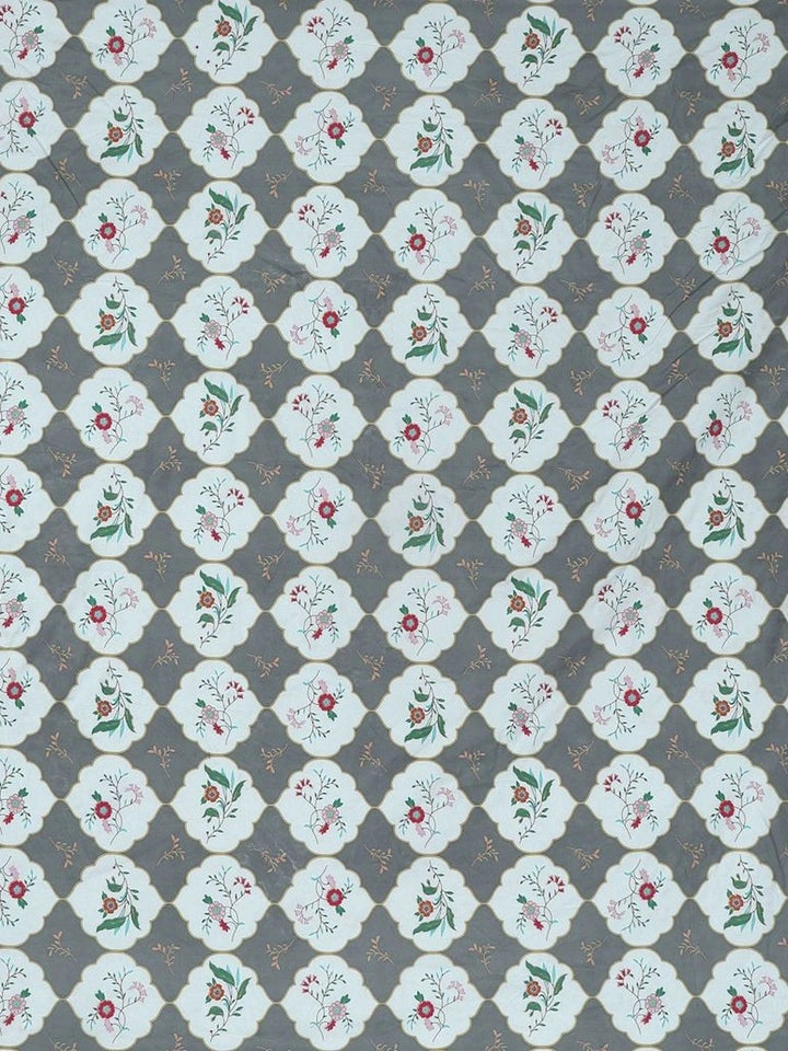 Myntra Elegant Homes Grey Floral 300 TC Super King Double Bedsheet dengan 2 Sarung Bantal
