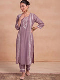 House of Chikankari Women Ethnic Motifs Embroidered Regular Thread Work Kurta with Trousers