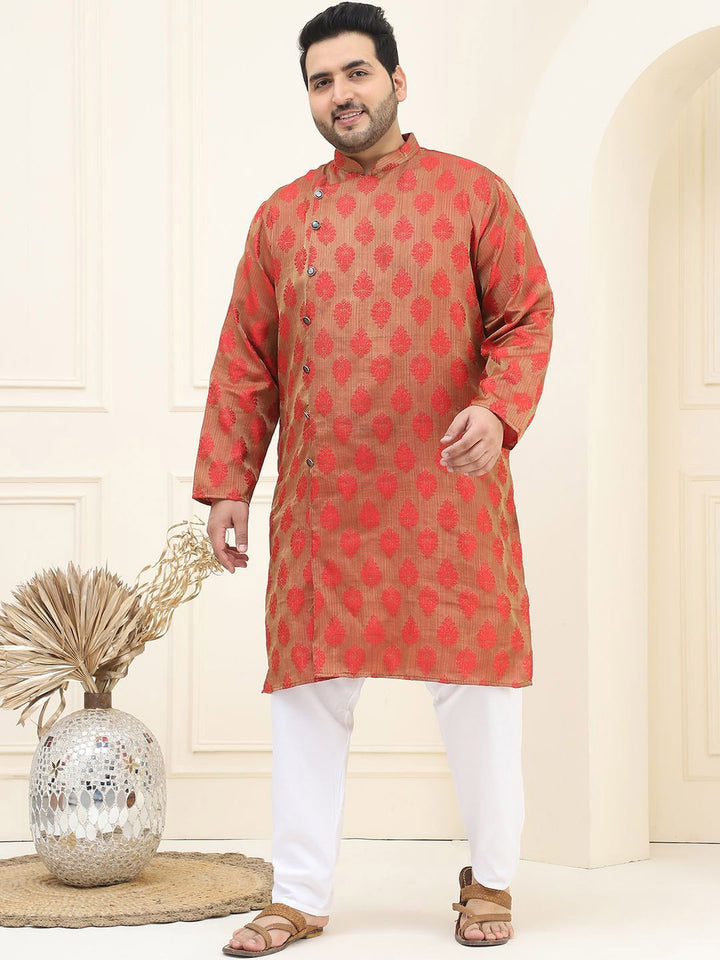 SOJANYA PLUS Plus Size Ethnic Motifs Embroidered Thread Work Kurta with Pyjama