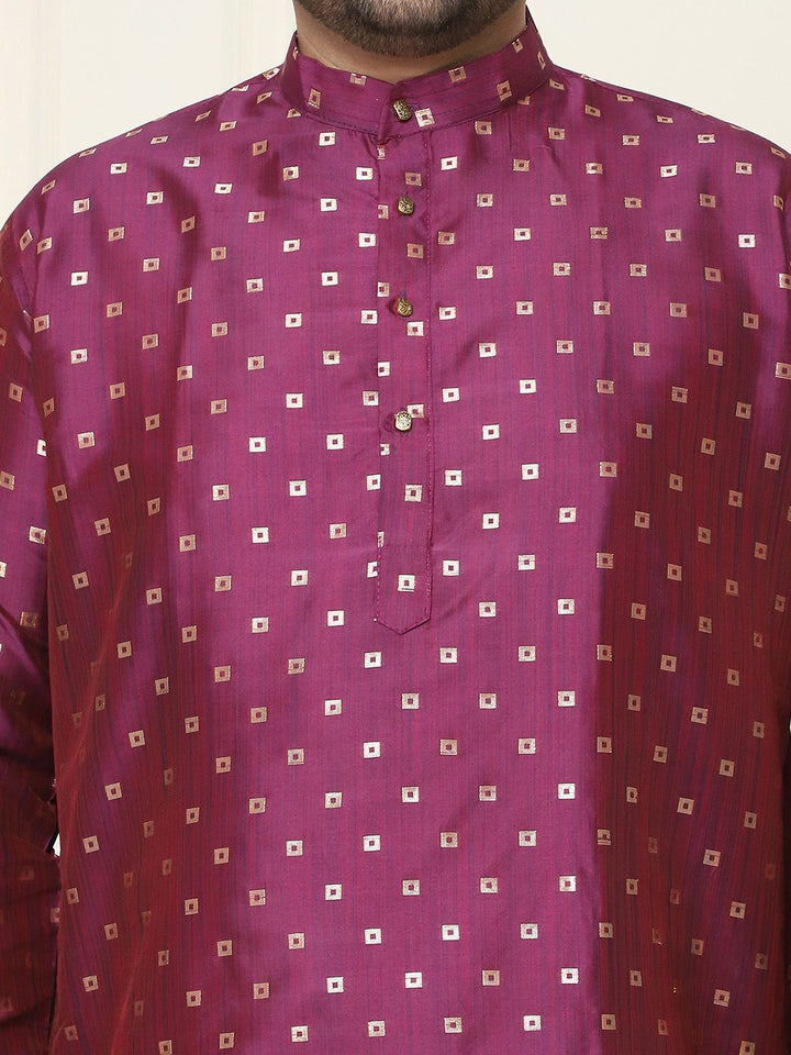 SOJANYA PLUS Size Geometric Printed Band collar Straight Kurta