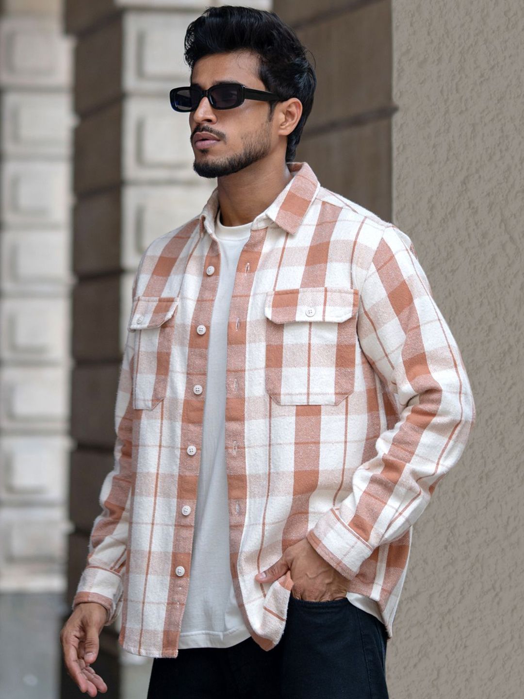 Powerlook Men Opaque Checked Casual Shirt