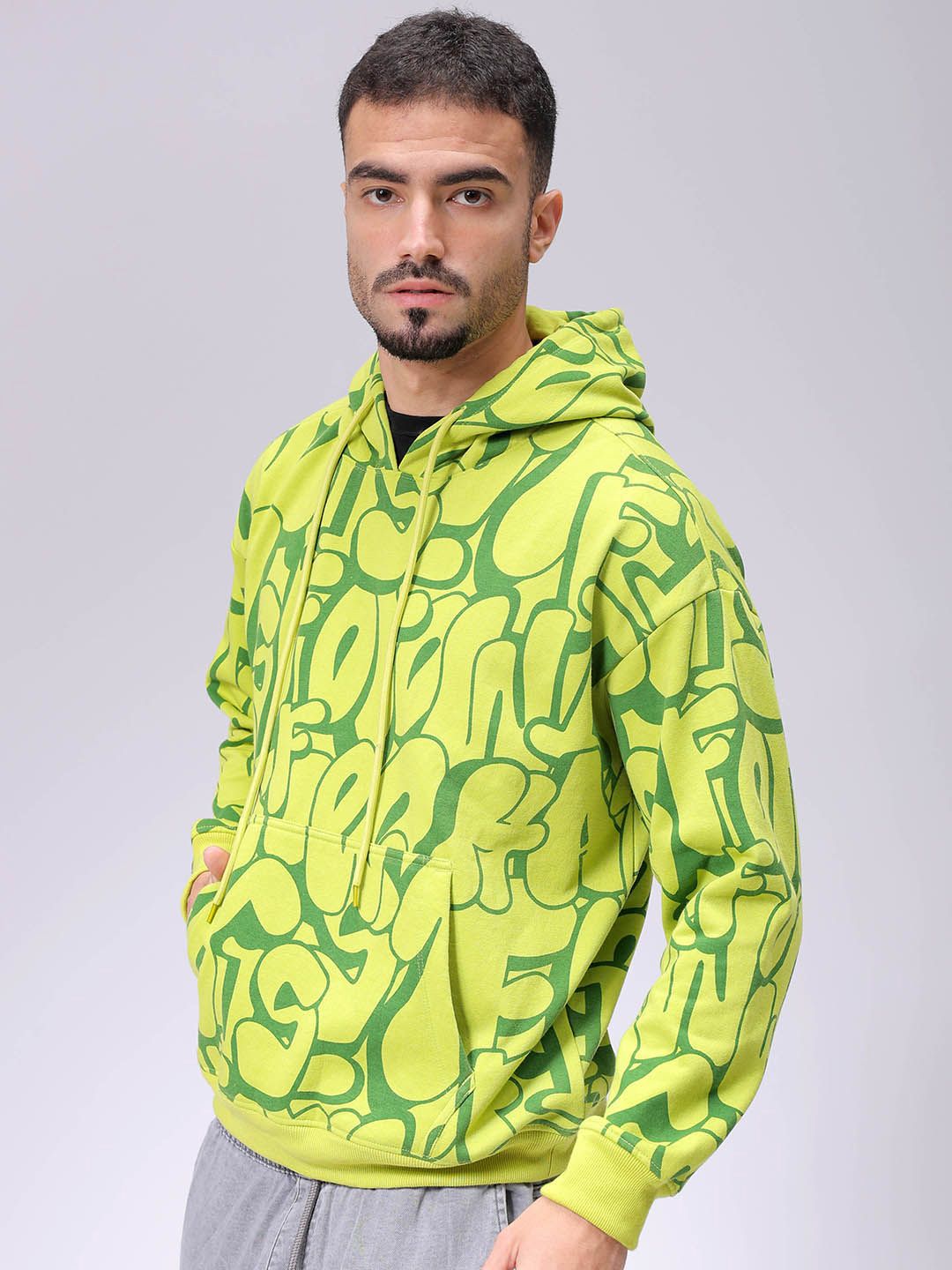 The Indian Garage Co Men Printed Hooded Sweatshirt