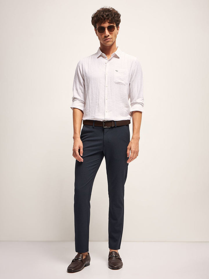 THE BEAR HOUSE Men Mid-Rise Slim Fit Regular Trousers
