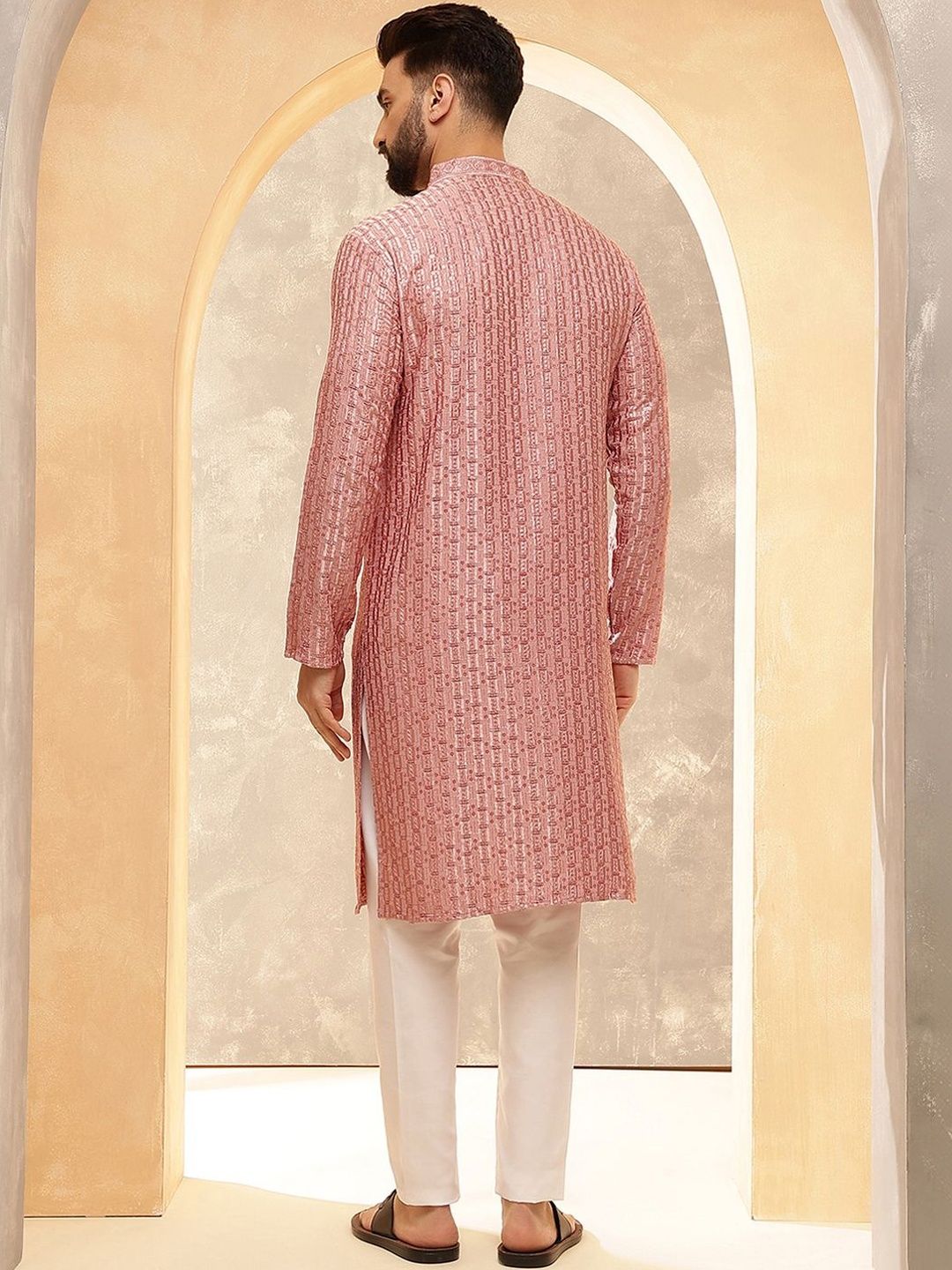 SOJANYA Men Embroidered Regular Kurta with Pyjamas