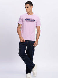 ADRO Typography Printed Round Neck Cotton T-shirt