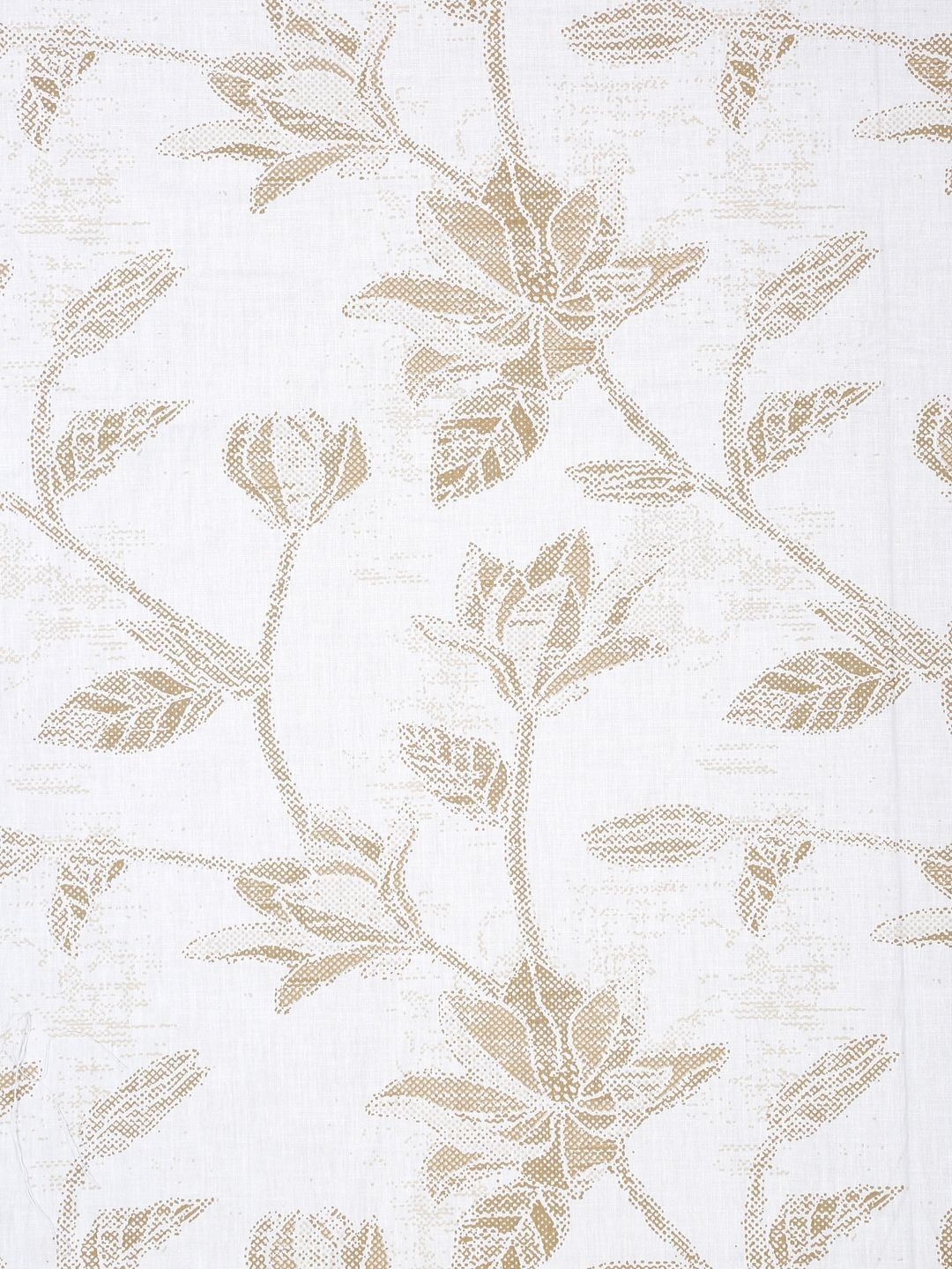 KLOTTHE White & Beige Floral 400 TC Bedsheet With 2 Pillow Covers