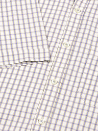 Thomas Scott Men Smart Spread Collar Gingham Checked Cotton Formal Shirt