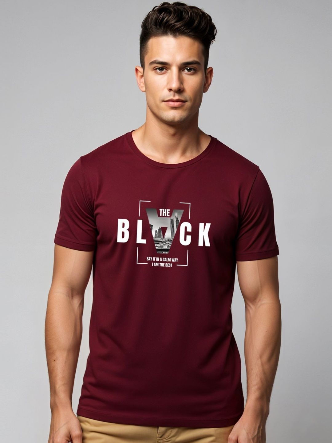 ADRO Men Typography Printed T-shirt