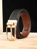 Teakwood Leathers Men Textured Leather Reversible Formal Belt