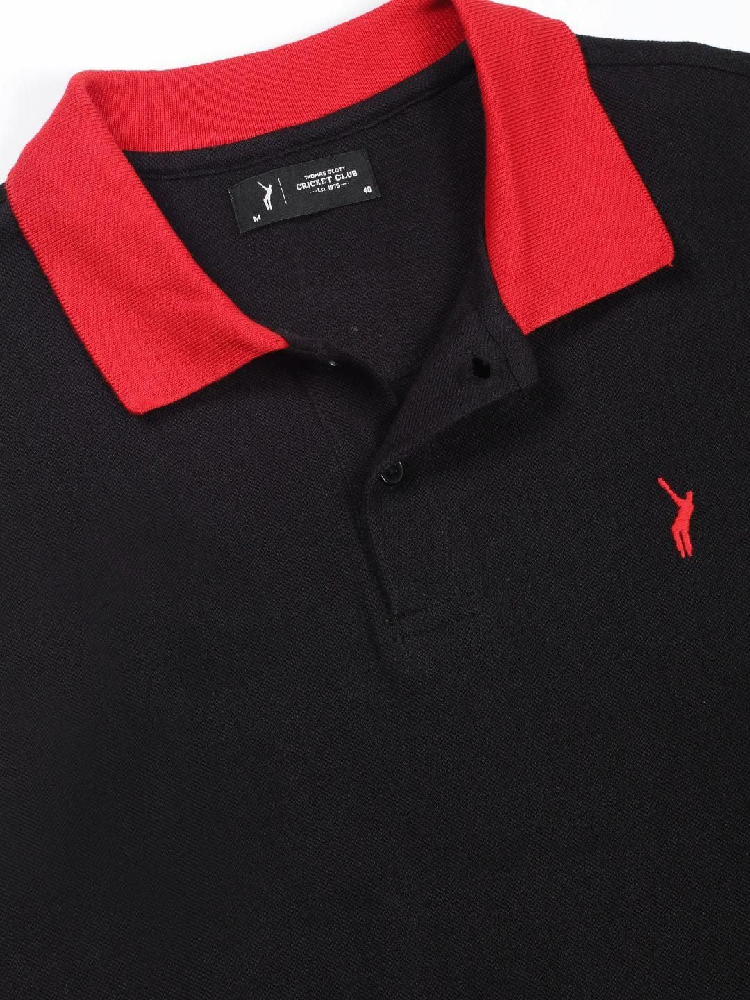Thomas Scott Men Polo Collar Applique T-shirt