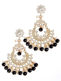 KARATCART Black Gold Plated Classic Chandbalis Earrings