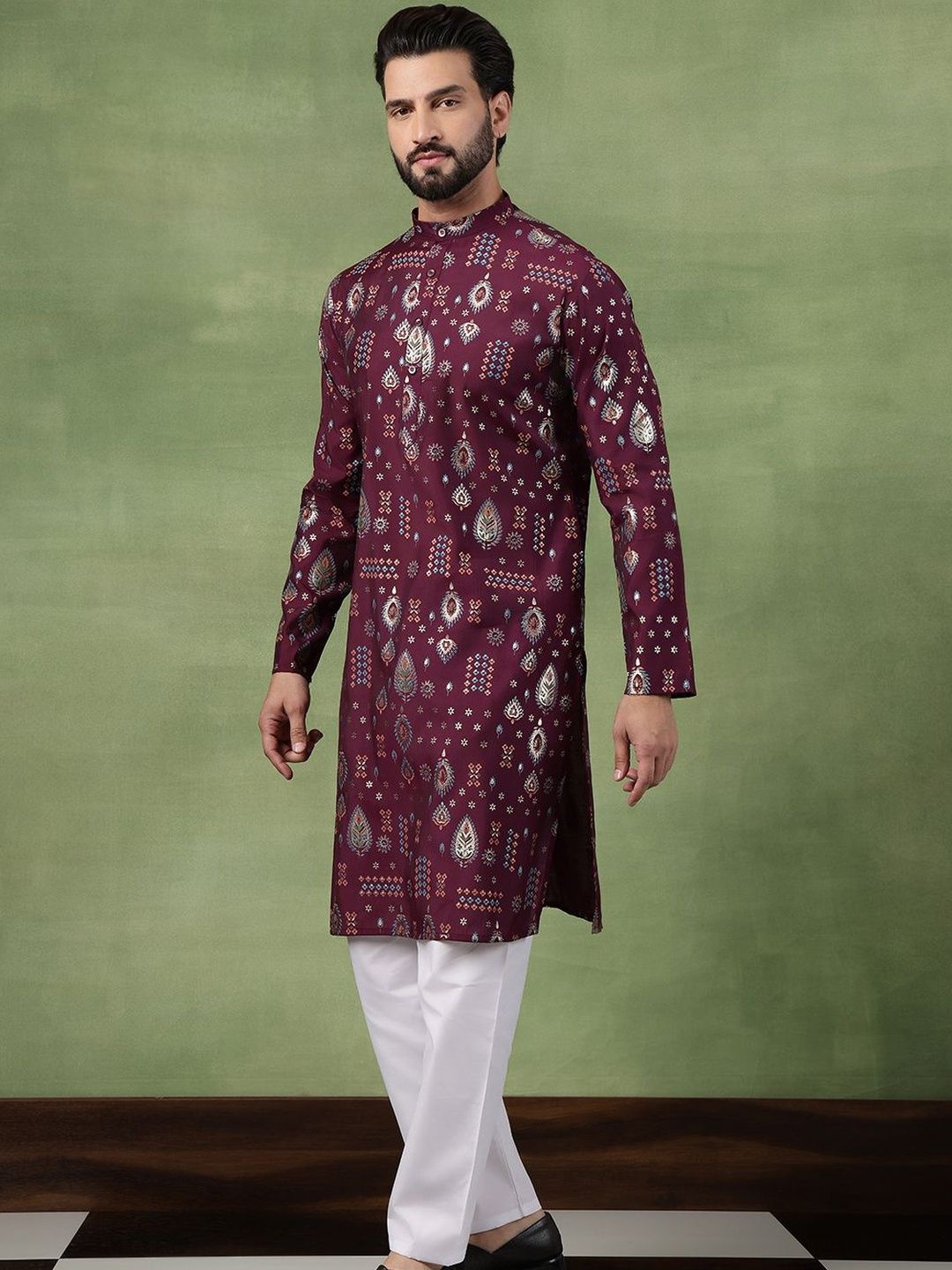 SOJANYA Men Bandhani Printed Kurta