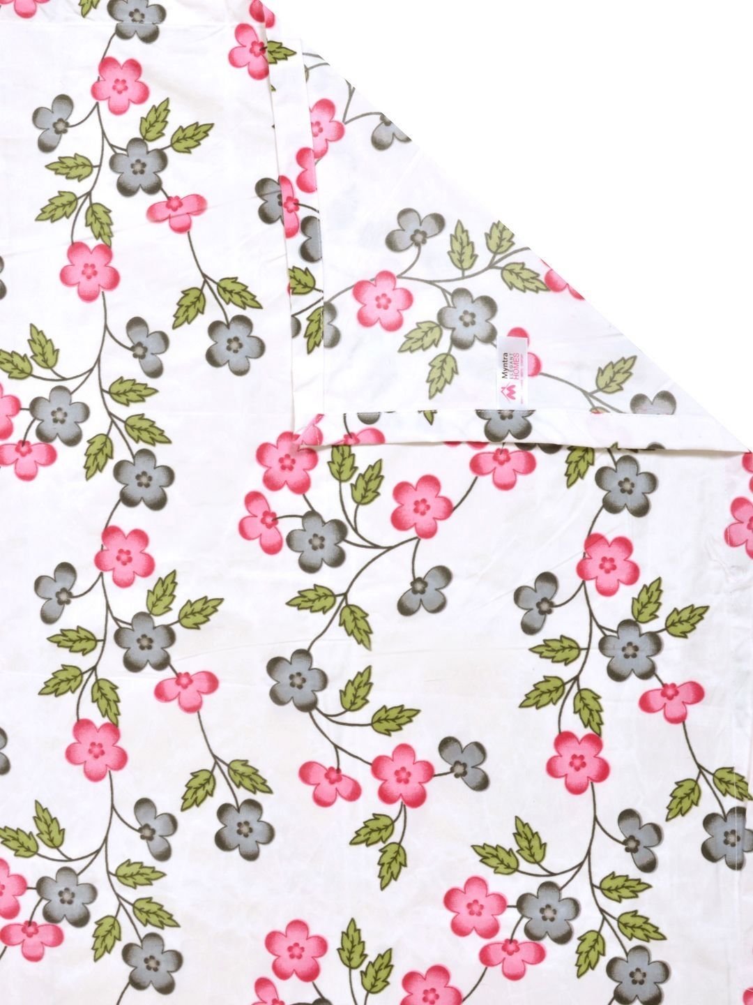 Myntra Elegant Homes Cream Floral Polycotton 300 TC King Fine Bedsheet with 2 Pillow Covers- 98 x 89 inches
