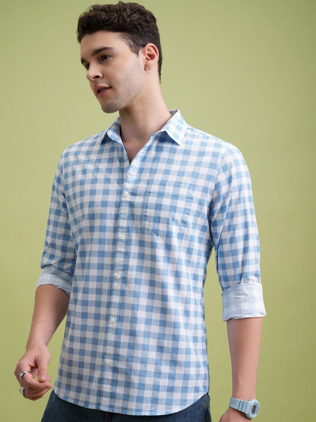 HIGHLANDER Checked Slim Fit Shirt