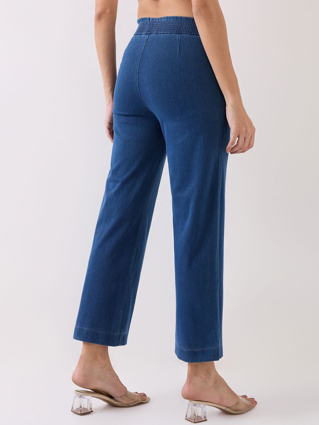 SPYKAR Women High-Rise Tapered Fit Cotton Regular Trousers