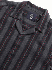 THE BEAR HOUSE Opaque Striped Pure Cotton Casual Shirt