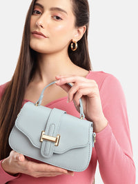DressBerry Textured Structured Satchel Bag