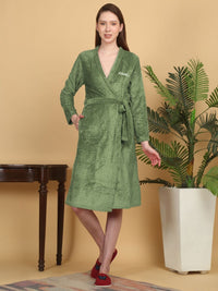 KLOTTHE Woollen Bath Robe With Belt