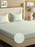Myntra Elegant Homes Green 300 TC King Bedsheet with 2 Pillow Covers