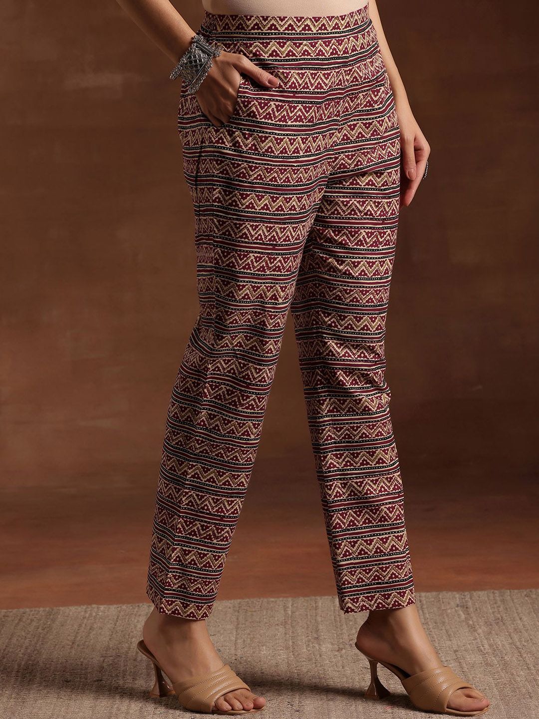Libas Printed Regular Gotta Patti Pure Cotton Straight Kurta with Trousers & Dupatta