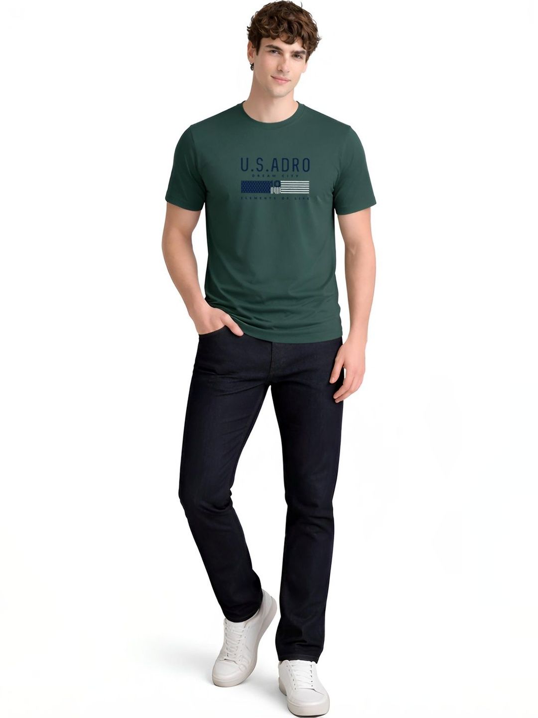 ADRO Men Brand Logo Printed T-shirt