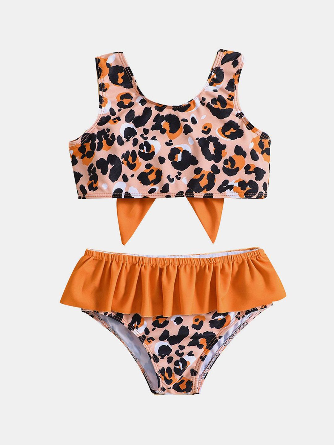 YK Girls Printed Round Neck Swimset