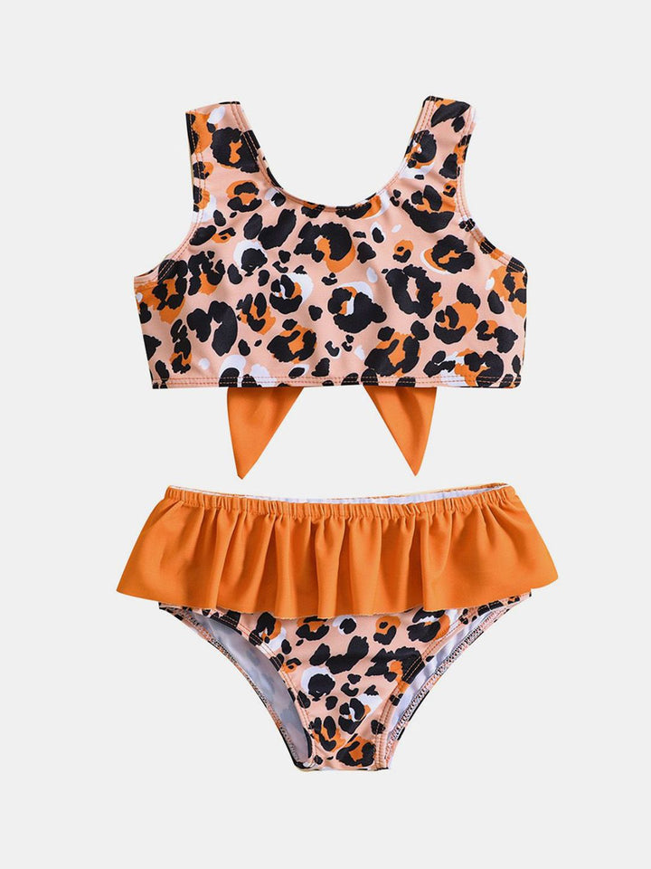 YK Girls Printed Round Neck Swimset