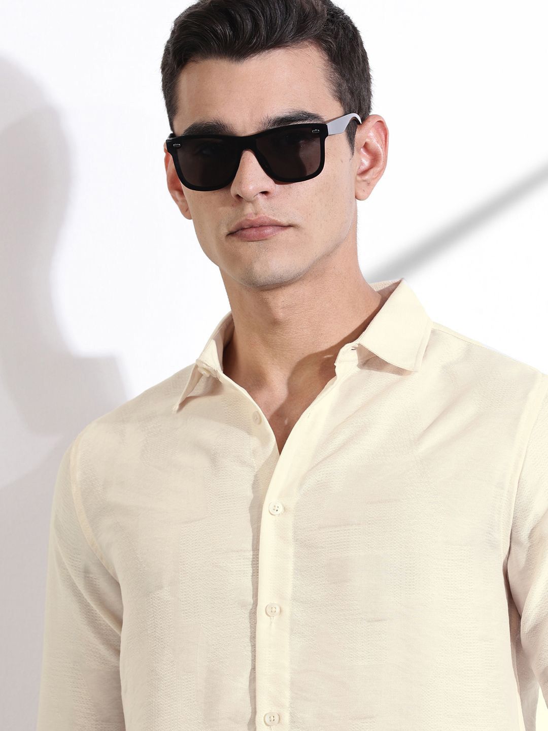 Thomas Scott Men Classic Slim Fit Opaque Casual Shirt