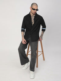VASTRADO Men Classic Fit Spread Collar Solid Cotton Casual Shirt