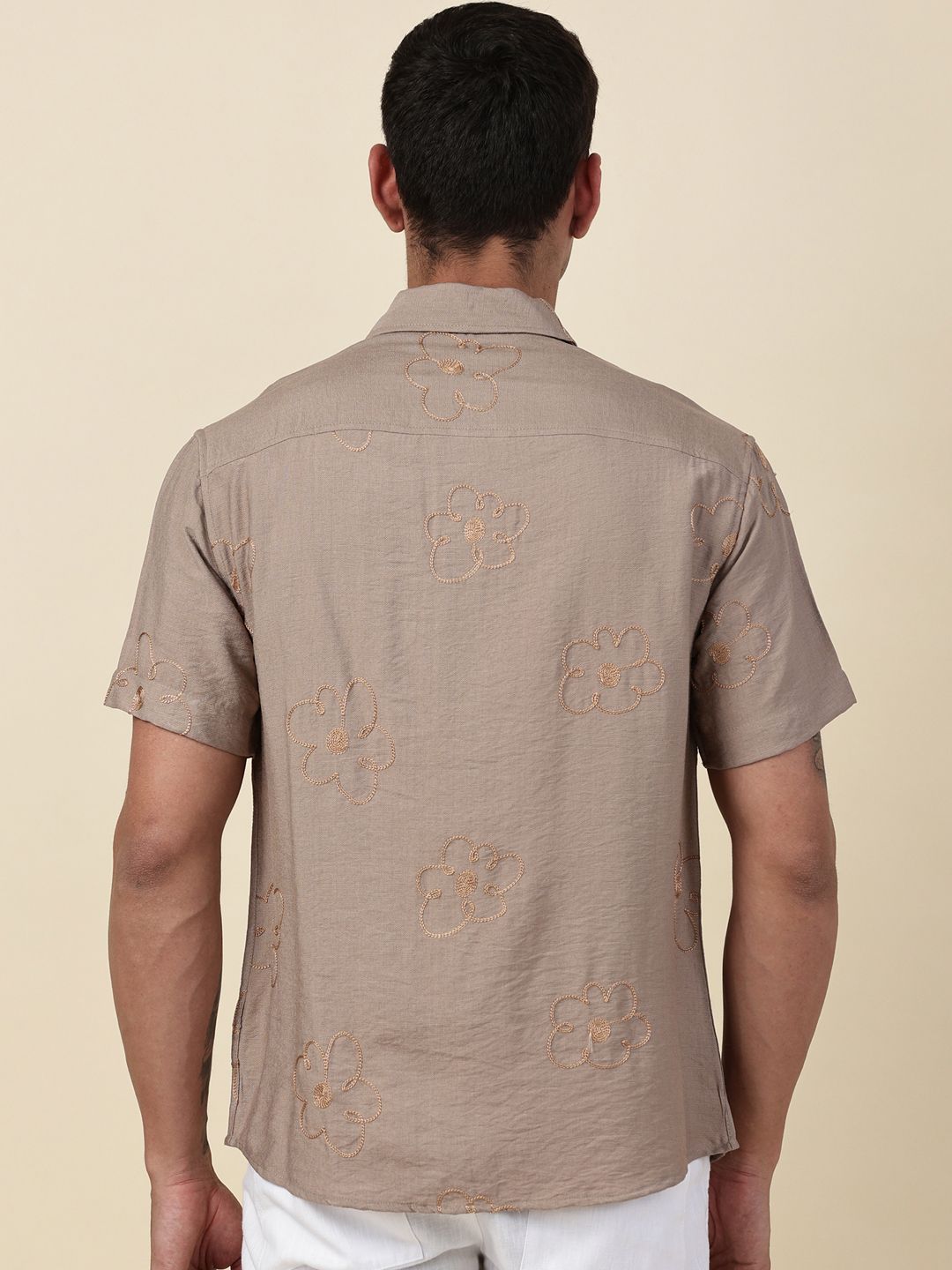 Thomas Scott Men Embroidered Regular Fit Casual Shirt
