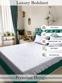 Myntra Elegant Homes White Floral 400 TC Bedsheet with 2 Pillow Covers