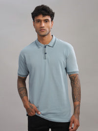 ADRO Men Polo Collar Cut Outs T-shirt