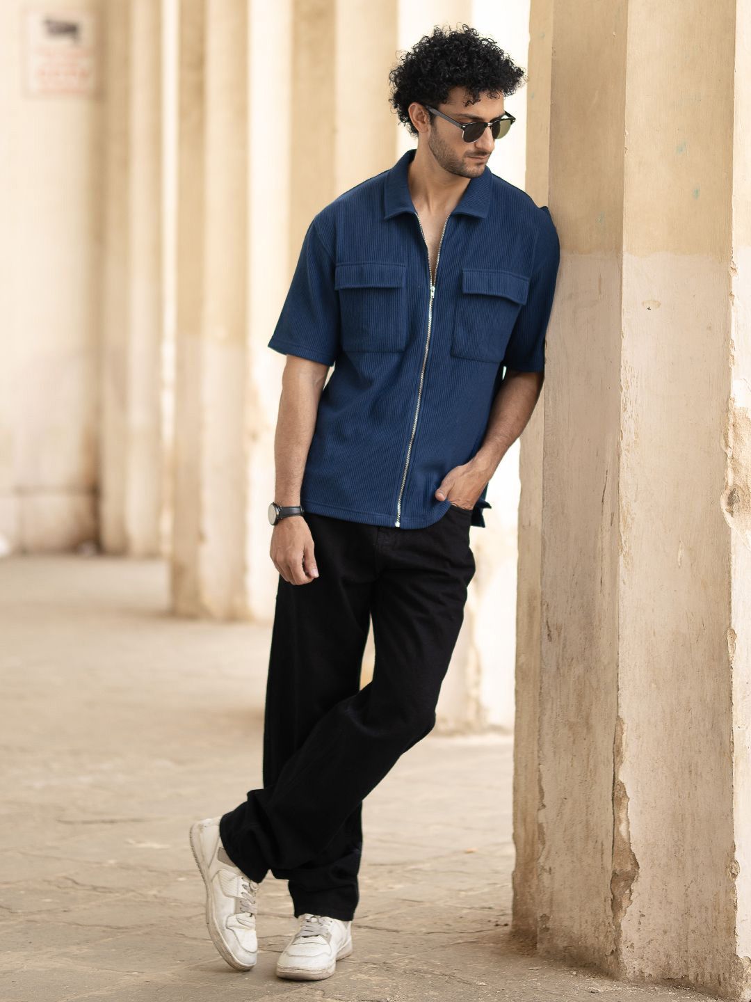 Powerlook Men Oversized Fit Spread Collar Solid Casual Shirt