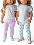Nauti Nati Infant Girls Pack of 2 Printed Mid-Rise Ankle-Length Leggings