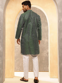 Anouk Men Geometric Embroidered Regular Thread Work Kurta with Pyjamas