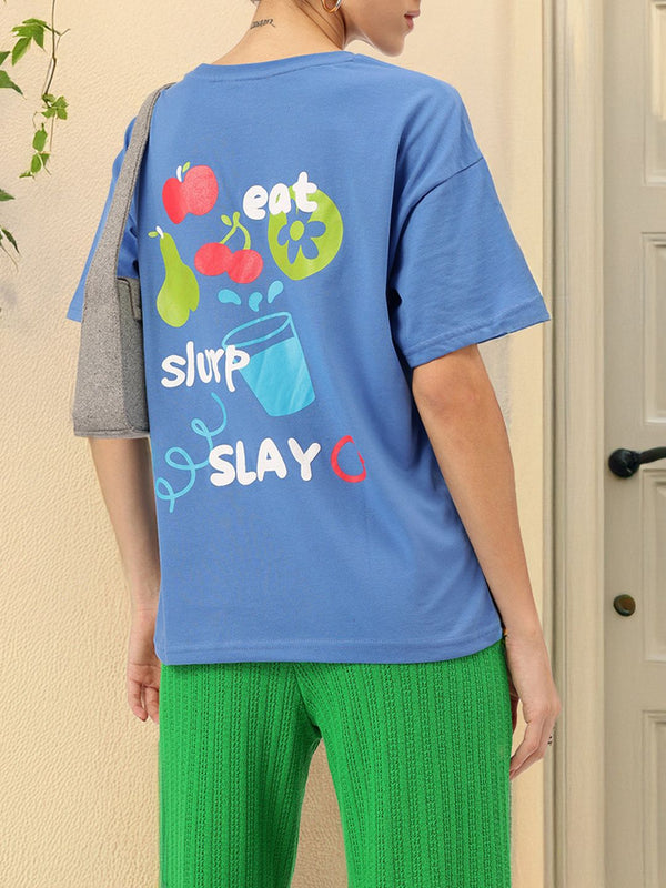 DressBerry Mood Booster Printed Drop-Shoulder T-shirt