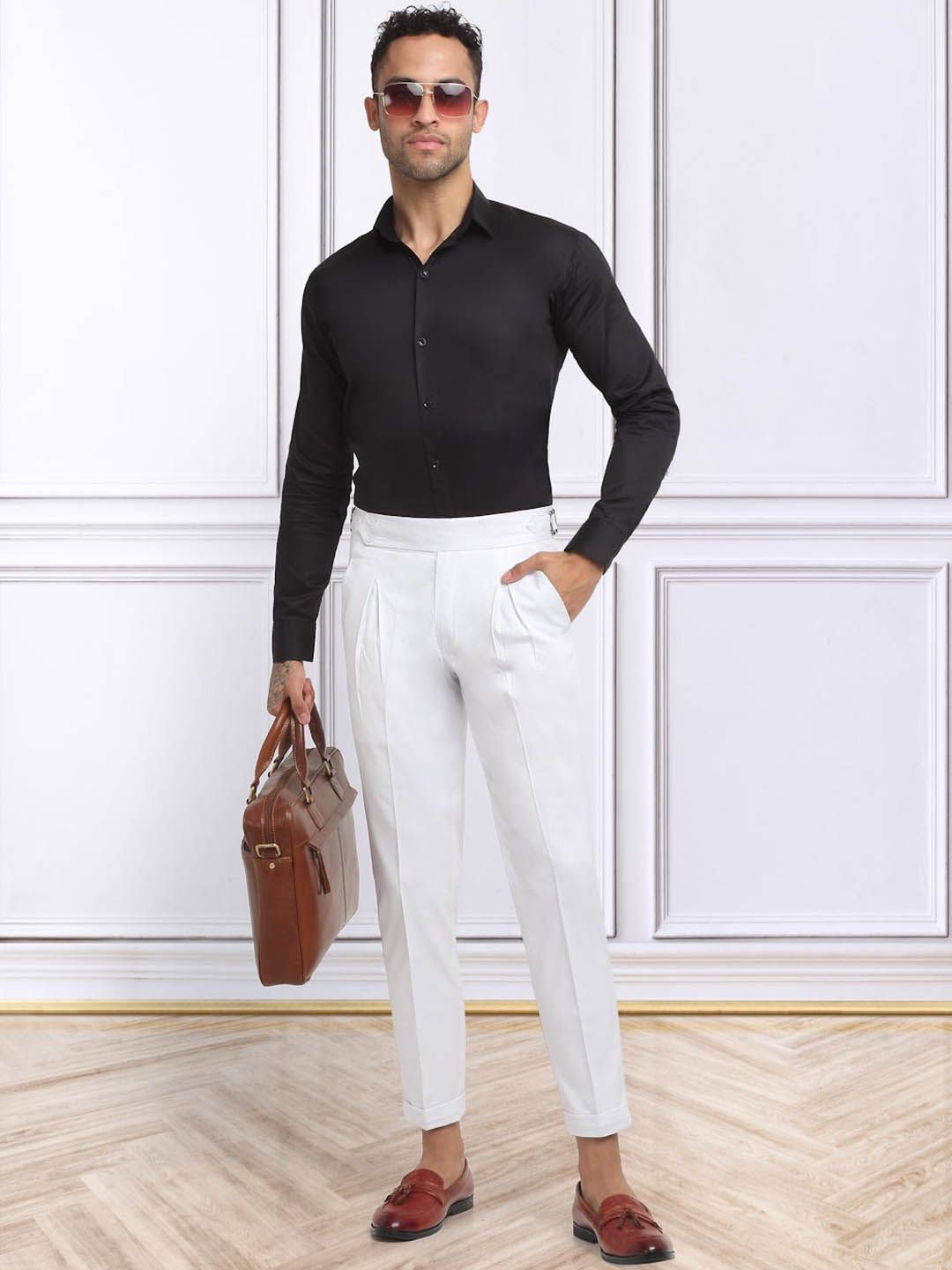 KLOTTHE Men Cotton Slim Fit Formal Trousers