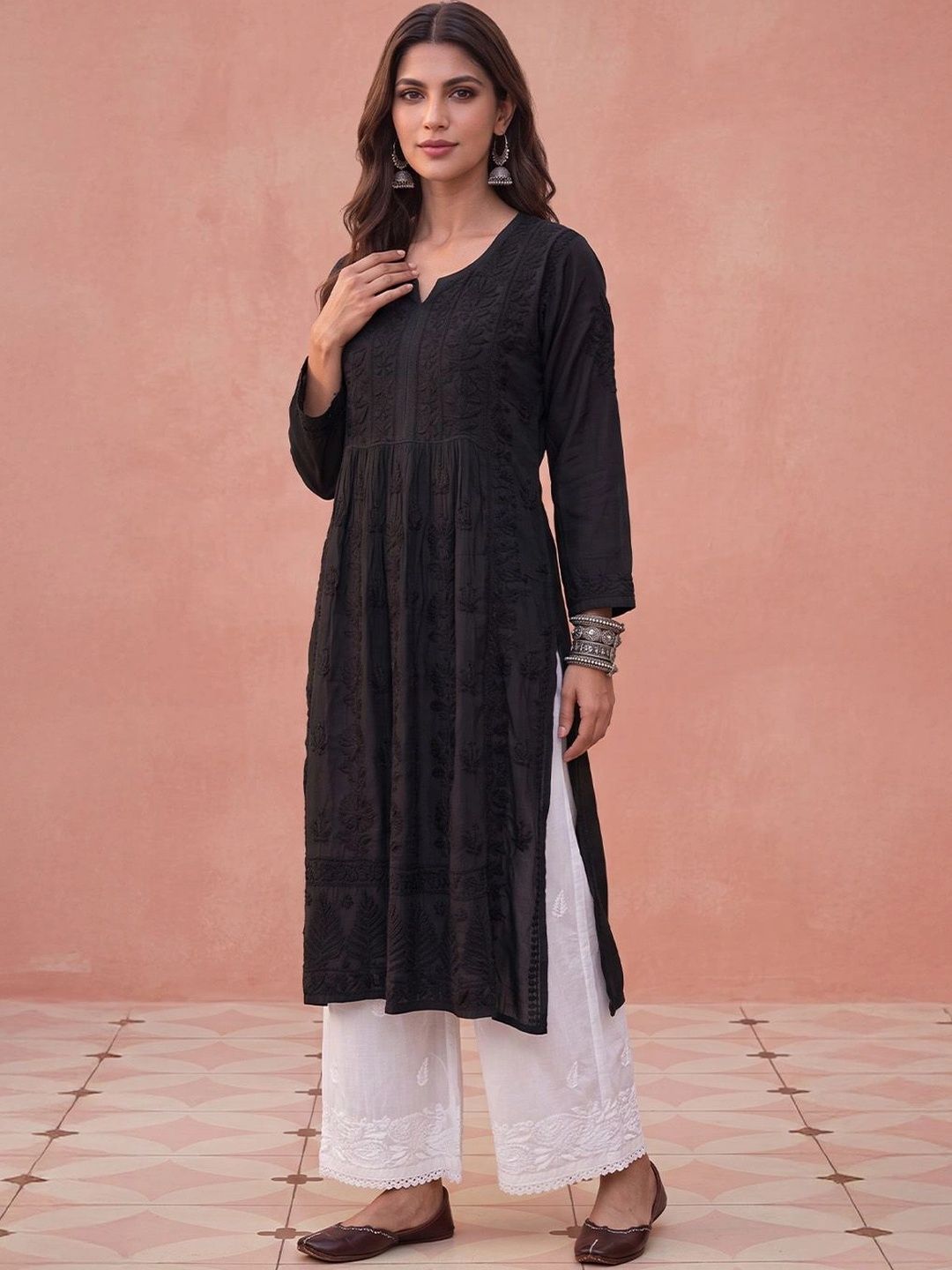 House of Chikankari Women Ethnic Motifs Embroidered Chikankari Kurta