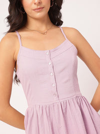 DressBerry Tender Touch Strappy Smocked Textured A-line Dress