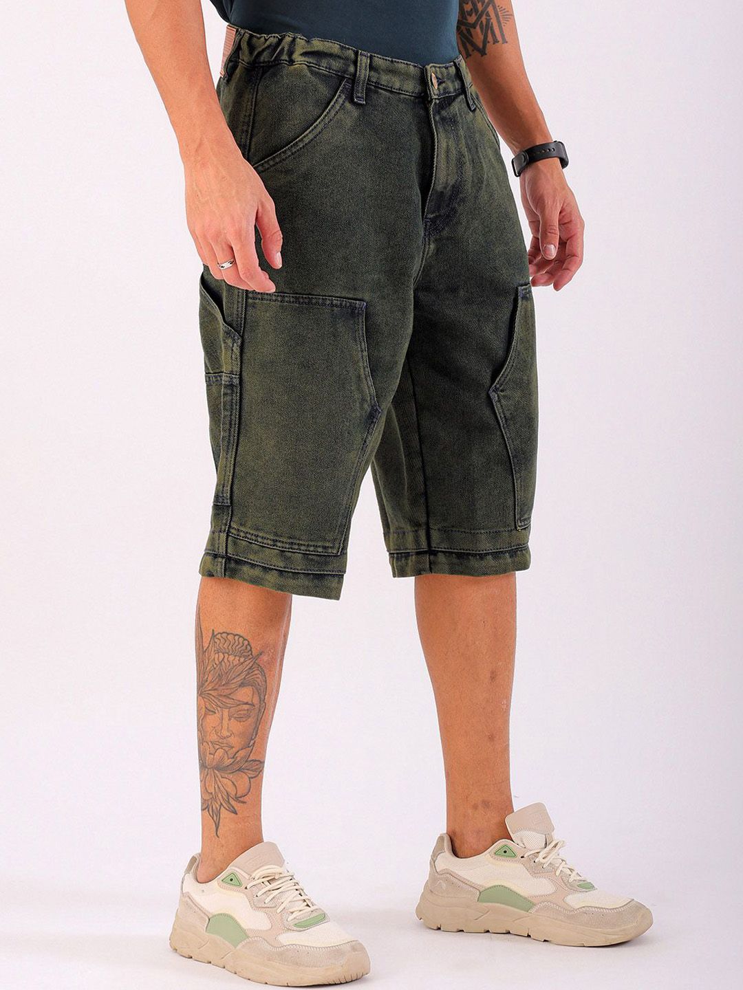 The Indian Garage Co Men Mid-Rise Denim Relaxed Fit Shorts