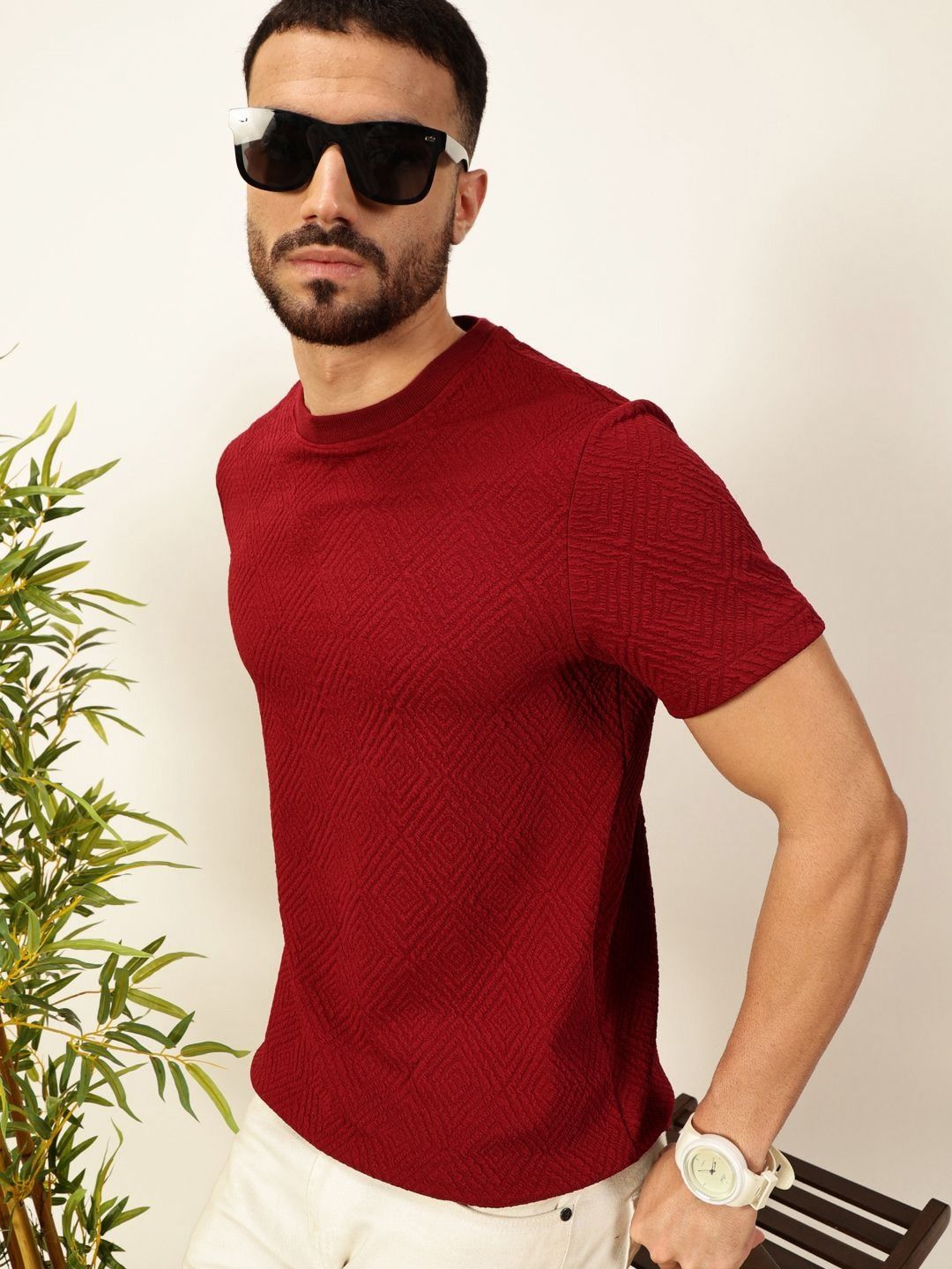 Thomas Scott Men Anti Odour Solid Round Neck T-Shirt