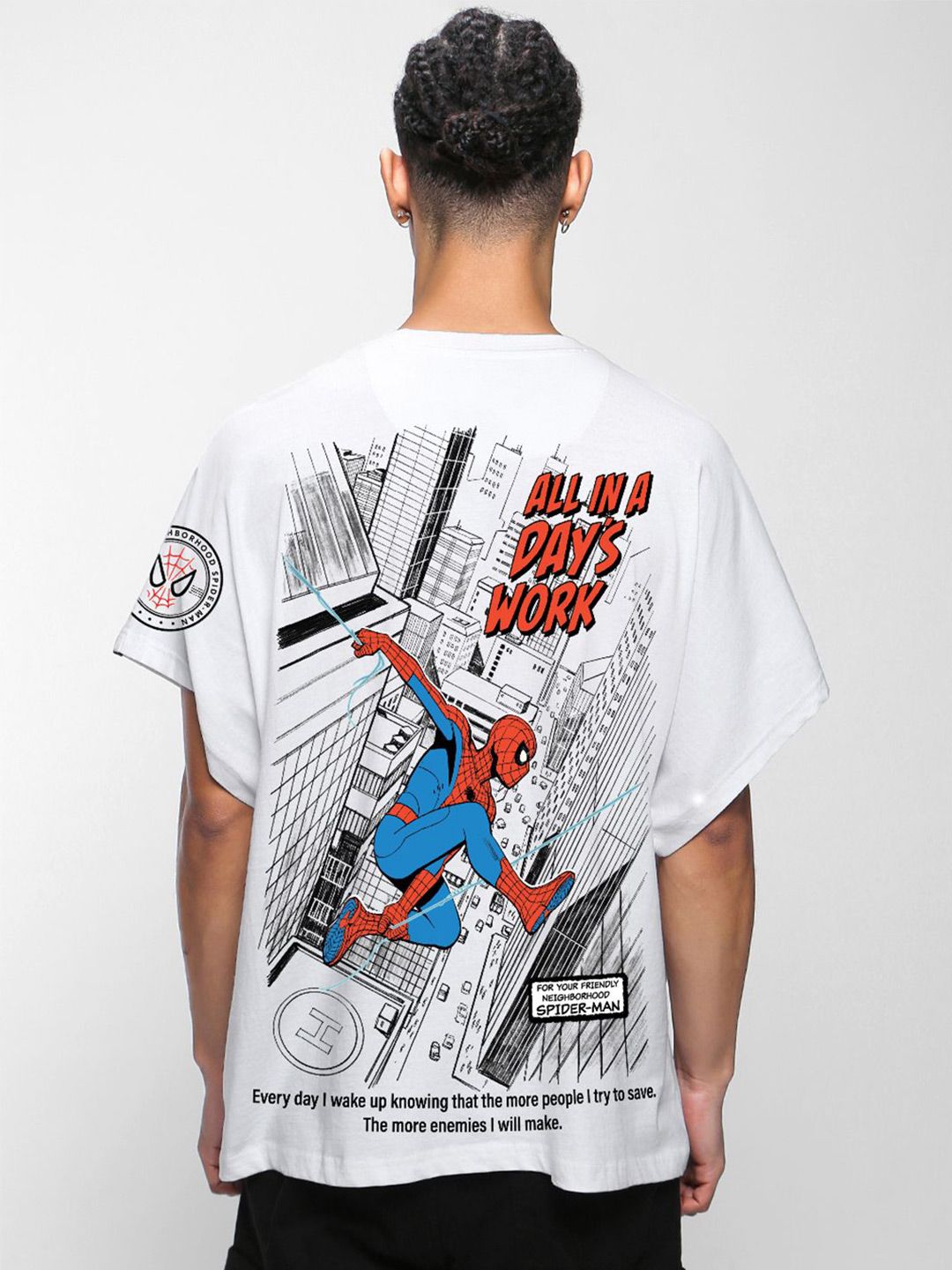 Bewakoof Spiderman  Printed Pure Cotton T-shirt