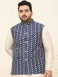 SOJANYA PLUS Jaket Sulam Lelaki Nehru Plus Size