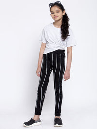 KLOTTHE Girls Berjalur Slim Fit Seluar Lari Panjang Buku lali
