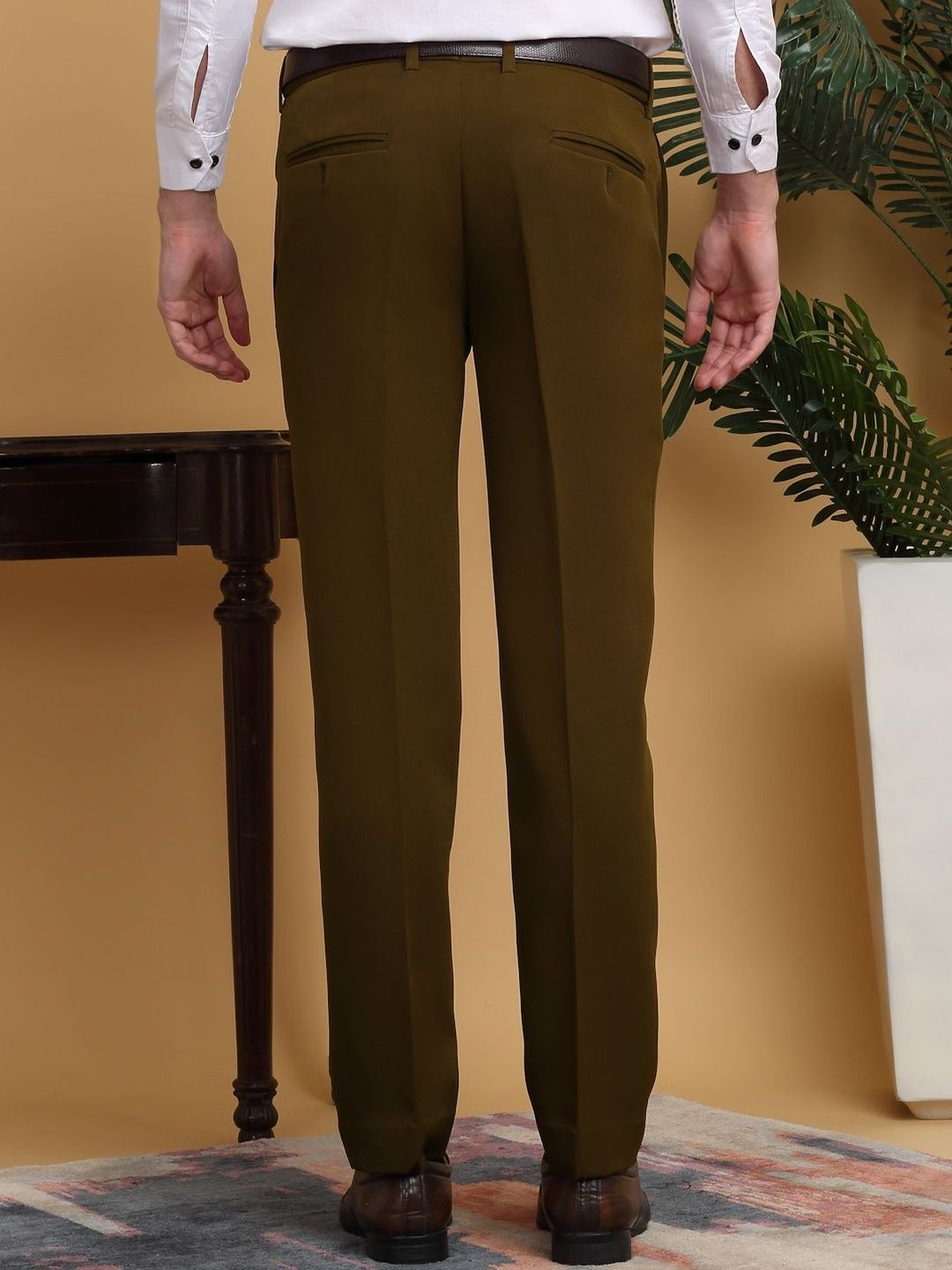KLOTTHE Lelaki Slim Fit Seluar Pleated Mudah Dicuci