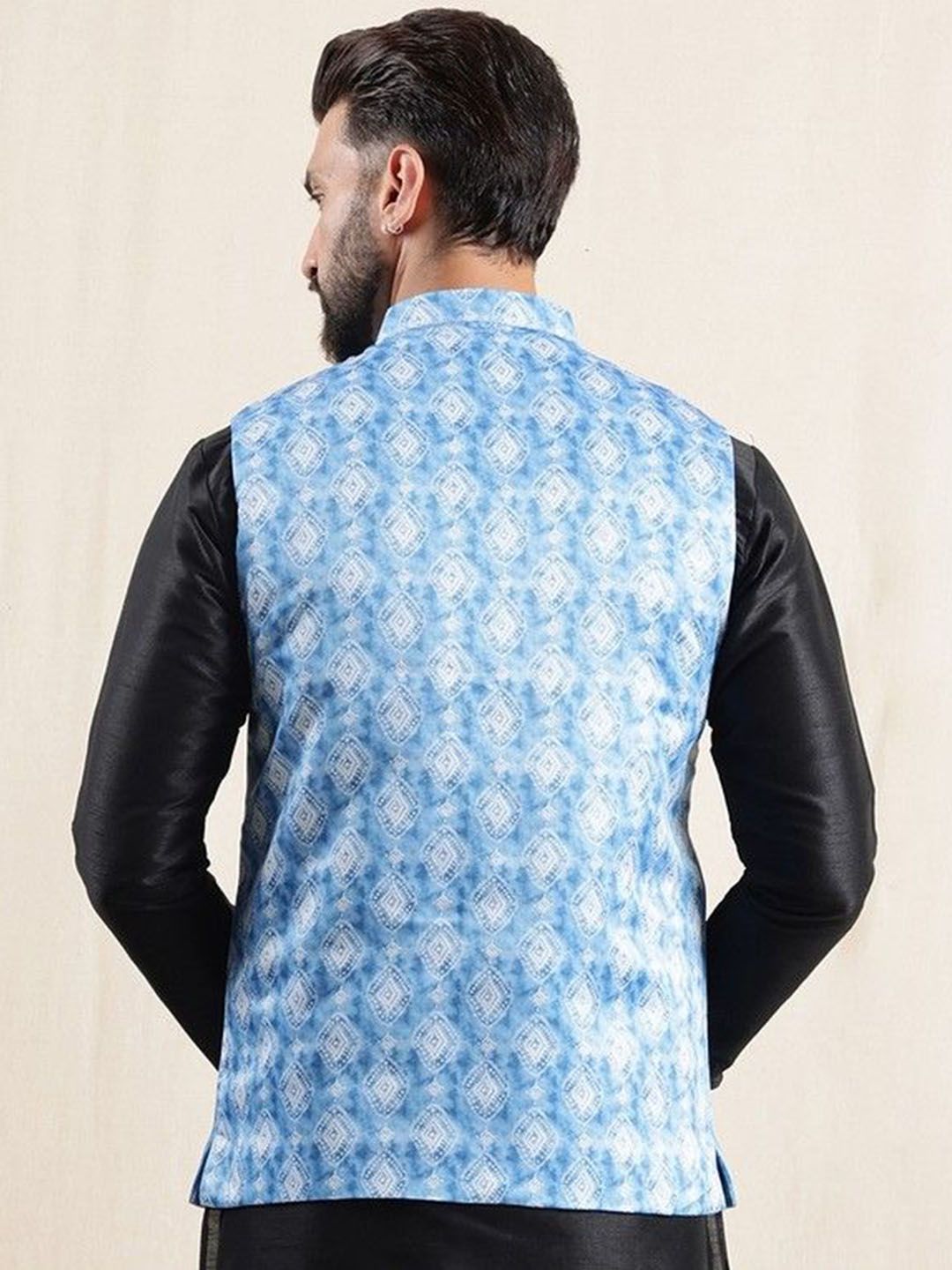 Anouk Geometric Printed Nehru Jacket